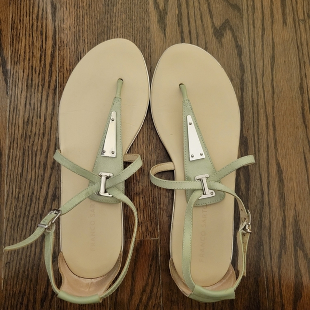 Franco Sarto Green Sandals with Adjustable Straps
